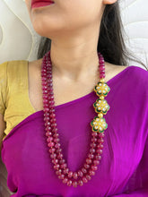 Designer Semi Precious Gemstone Ruby Pink Quartz Beaded Necklace For Women